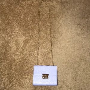 Reptile Print Shoulder Bag - Baby Blue